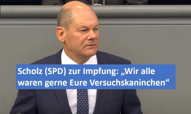 Olaf Scholz (SPD) „Wir alle waren gerne Eure Versuchskaninchen“