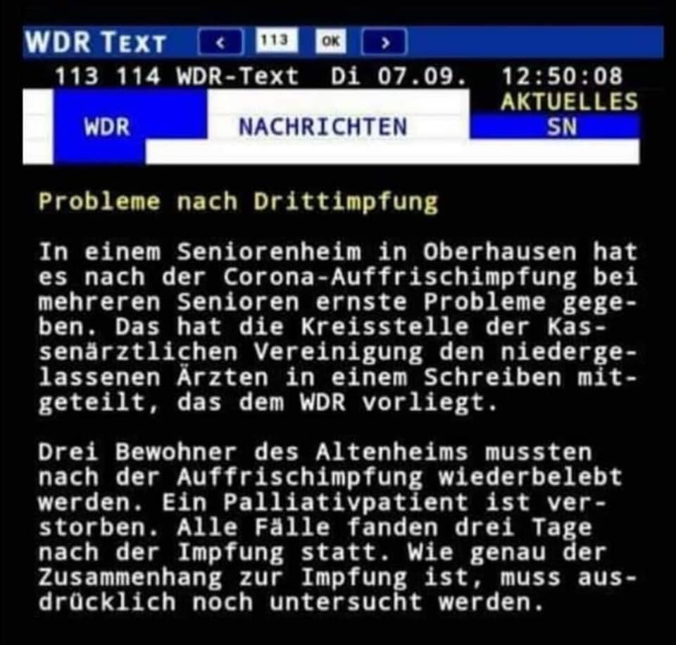 teletext probleme nach impfung