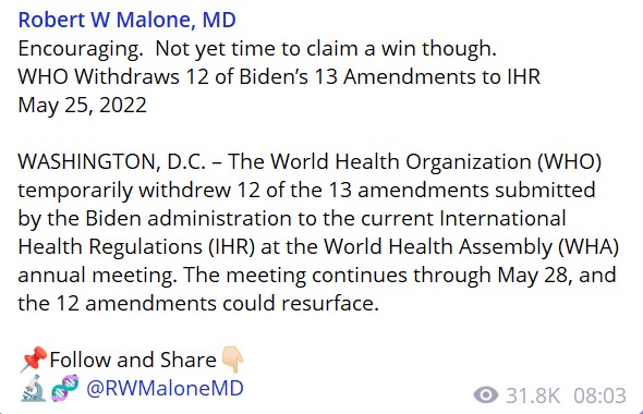 Dr. Malone zur WHO