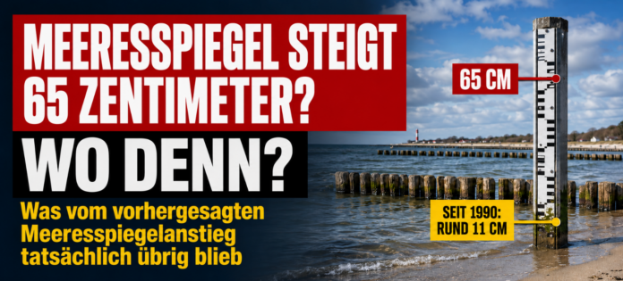 Meeresspiegel steigt 65 Zentimeter? Vergleich früherer Prognosen mit dem gemessenen Anstieg seit 1990